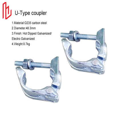 Acoplador de tipo U forjado por gotejamento Q235 Electro Galvanizado Diâmetro 48,3 mm