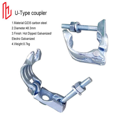 Acoplador de tipo U forjado por gotejamento Q235 Electro Galvanizado Diâmetro 48,3 mm