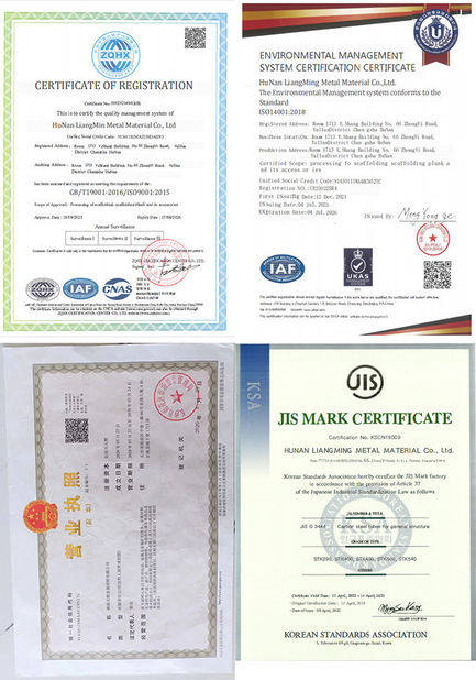 China Hunan Liangming Metal Material Co., Ltd. certification